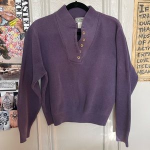 VINTAGE L.L. Bean purple sweater pullover, size: L, 100% cotton